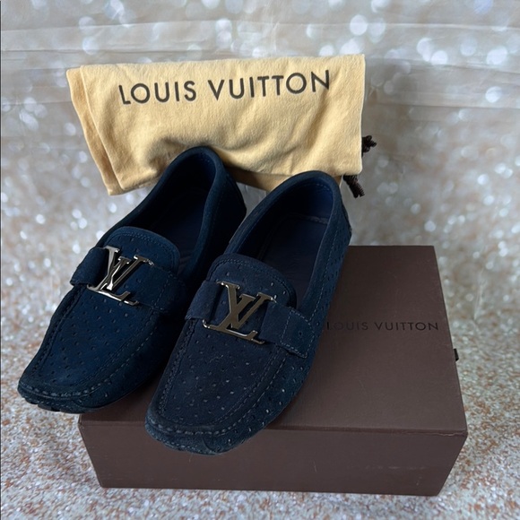 Louis Vuitton Monte Carlo Men’s Navy Suede Loafer - Picture 1 of 5